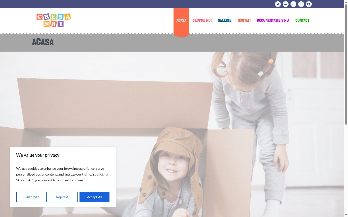 Screenshot of the consent banner shown before any interaction