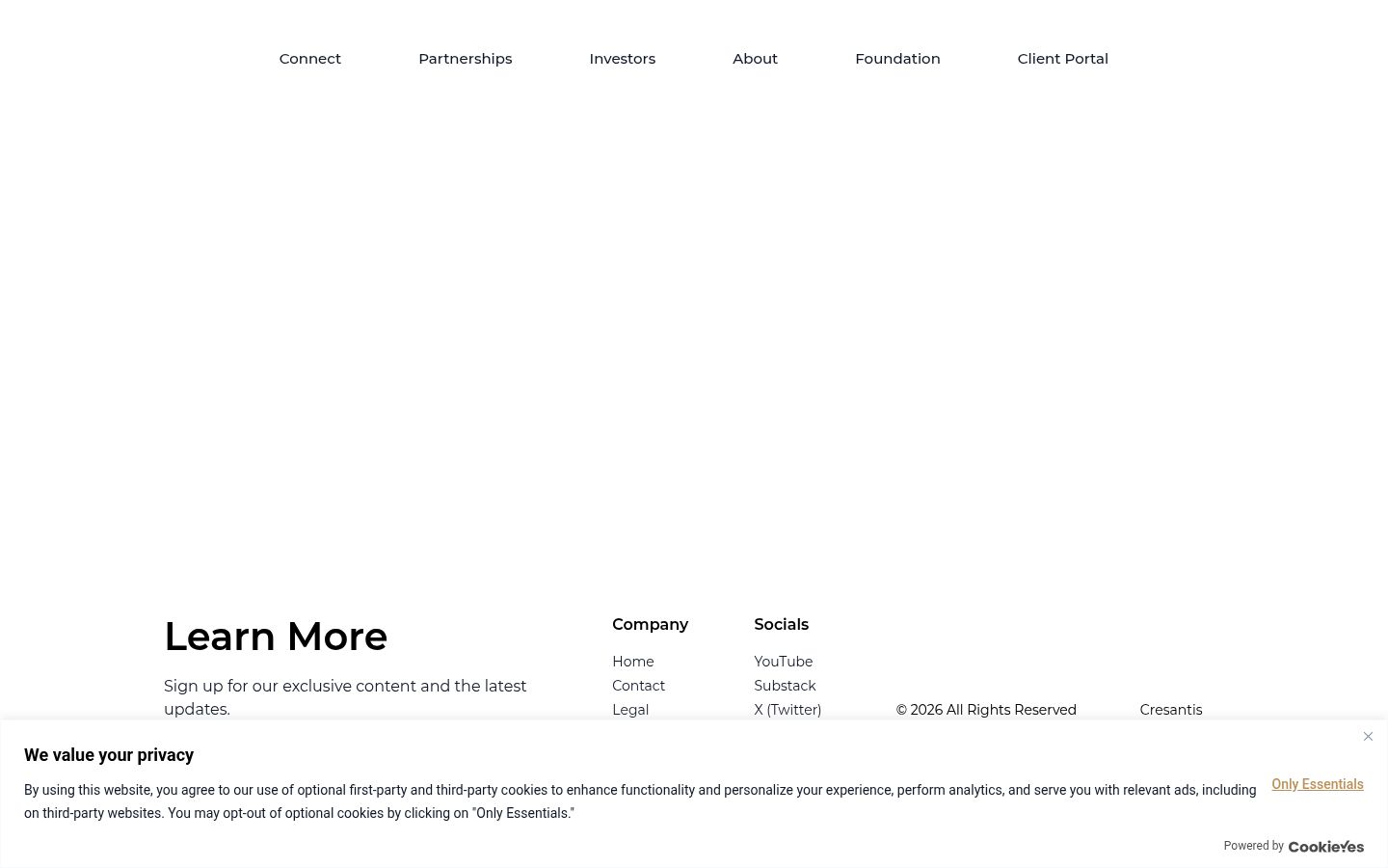Screenshot of the consent banner shown before any interaction