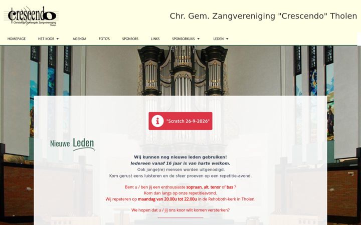 Screenshot of crescendo-tholen.nl