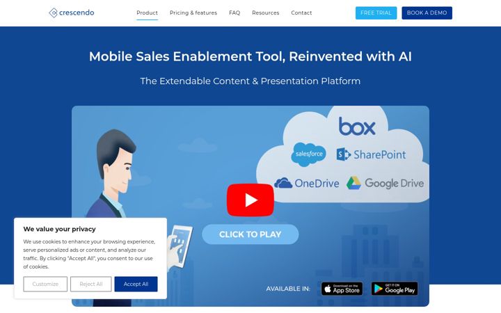 Screenshot of crescendoapp.com