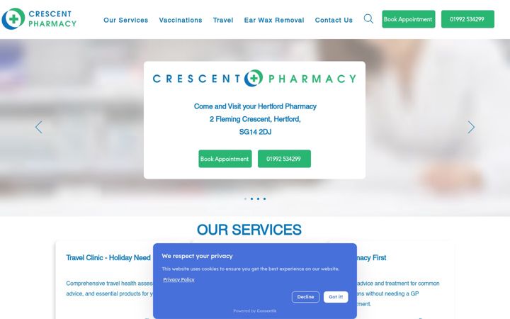 Screenshot von crescentchemist.co.uk