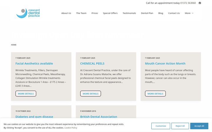 Screenshot of crescentdentalpractice.co.uk