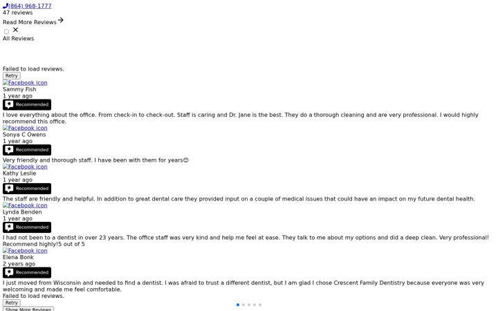Screenshot of crescentfamilydentistrysc.com