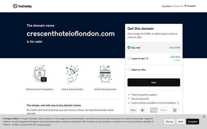 Screenshot of crescenthoteloflondon.com