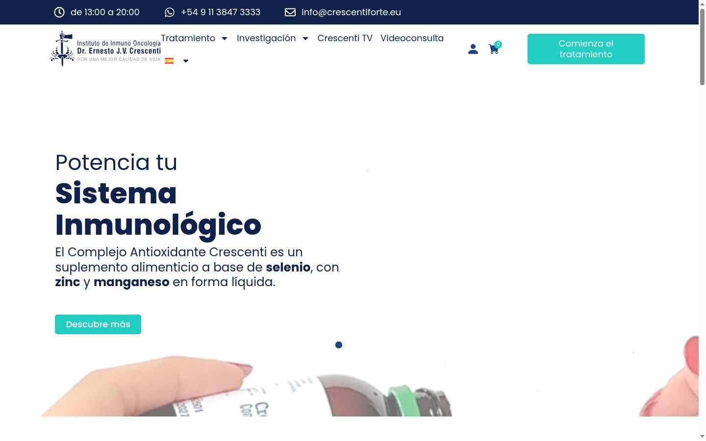 Captura de ecrã do banner de consentimento apresentado antes de qualquer interação