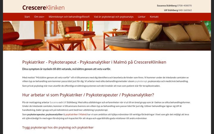 Screenshot of crescerekliniken.se