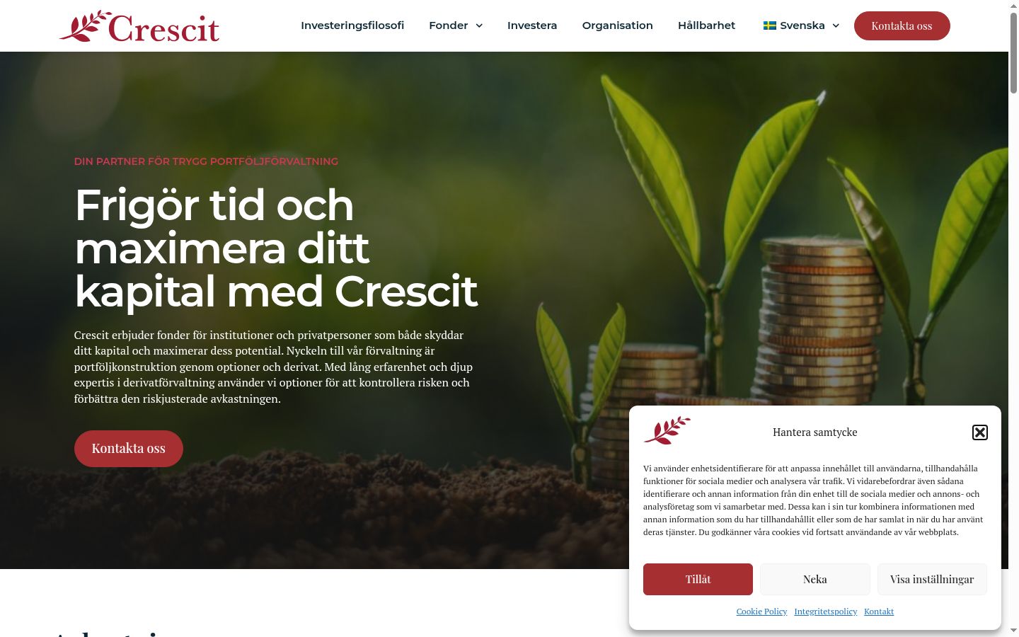 Screenshot tal-banner tal-kunsens muri qabel kwalunkwe interazzjoni