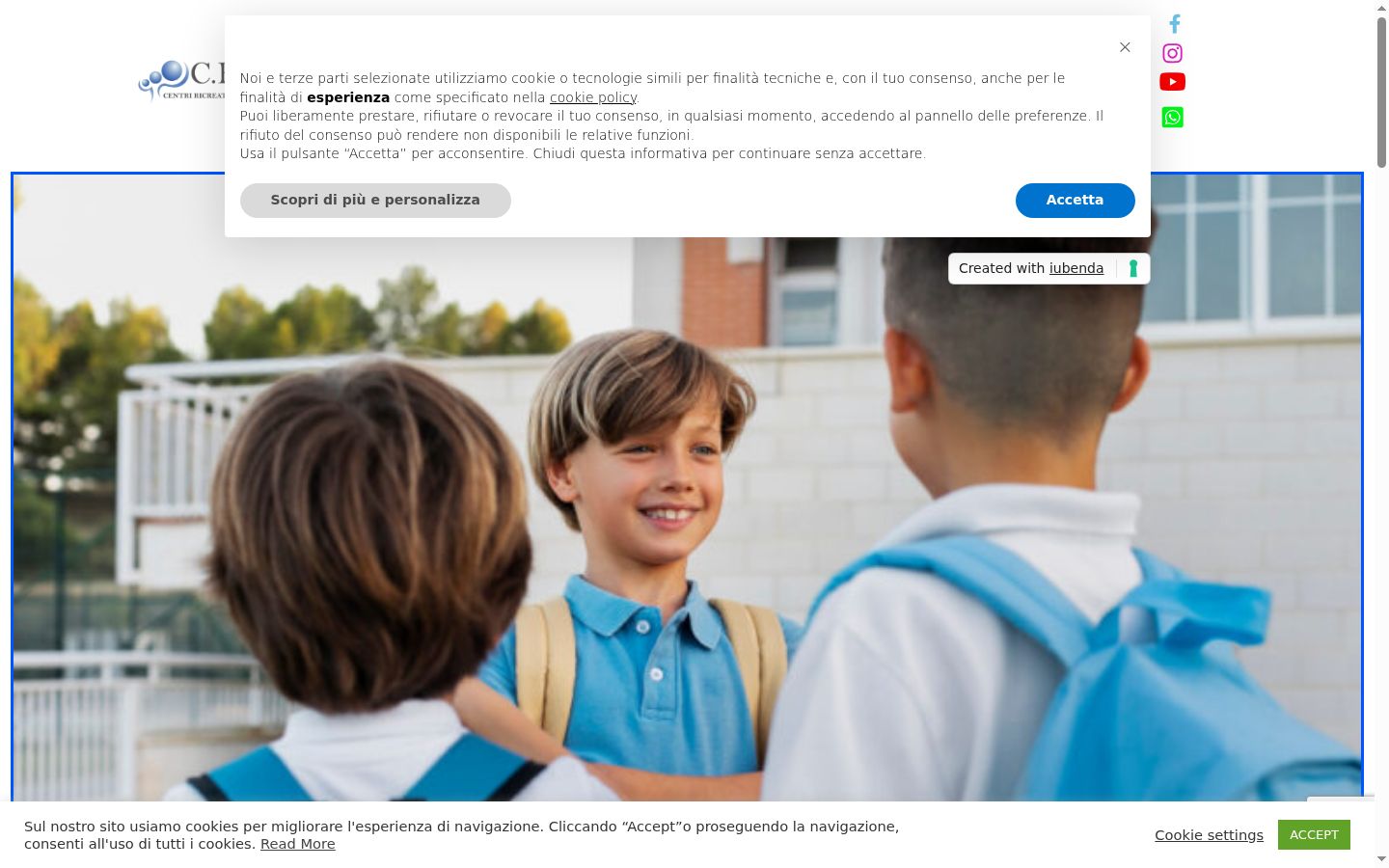 Captura de pantalla del banner de consentimiento mostrado antes de cualquier interacción