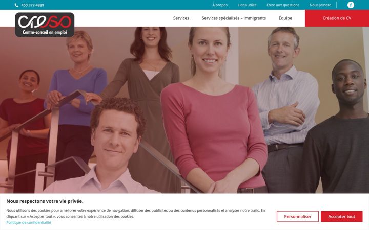 Screenshot of creso-emploi.ca