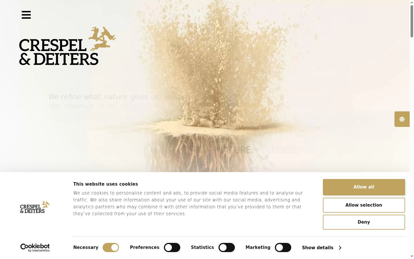 Screenshot of the consent banner shown before any interaction