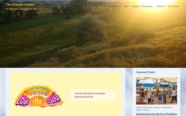 Screenshot of cressetcenter.org