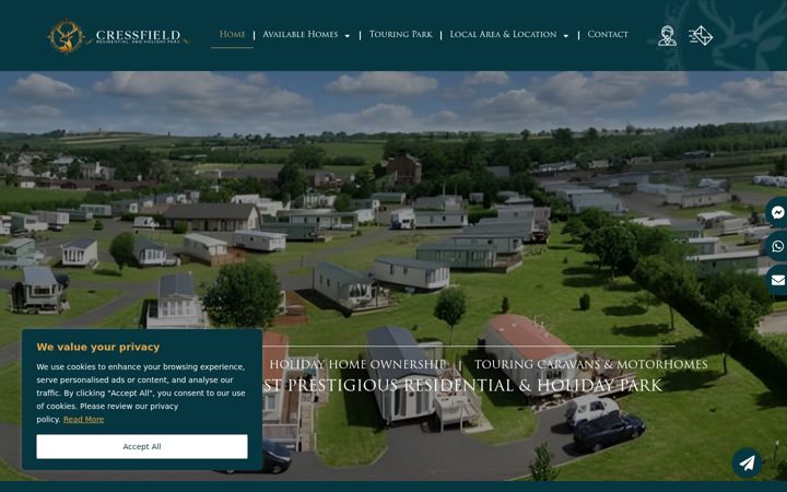 Screenshot of cressfieldpark.co.uk