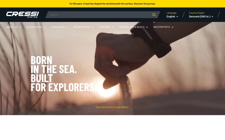 Screenshot of cressi.com