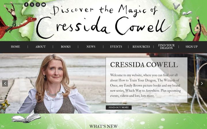 Екранна снимка на cressidacowell.co.uk