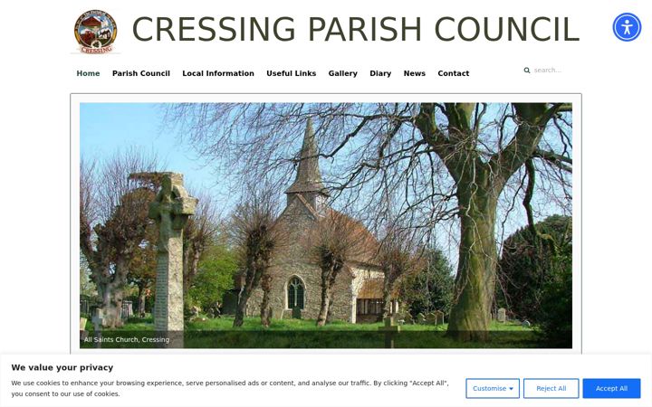 Screenshot of cressing-pc.gov.uk