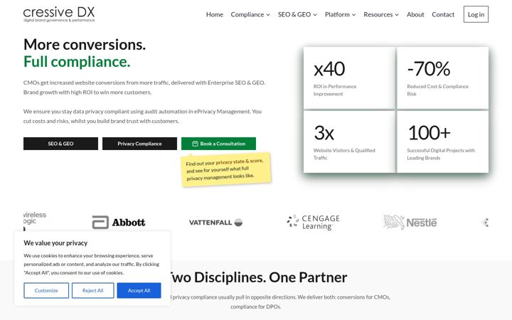 Screenshot of cressive.com
