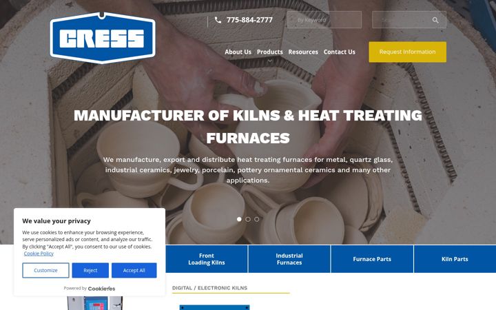 Screenshot of cressmfg.com