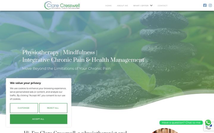 Screenshot of cresswellphysio.com