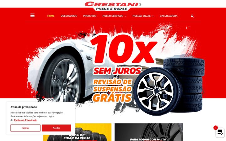 Screenshot of crestanipneus.com
