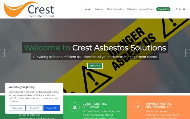 Screenshot of crestasbestos.co.uk