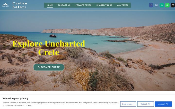 Screenshot of cretansafari.com