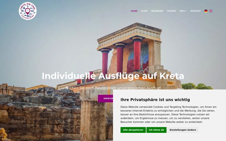Screenshot of creteontime.de