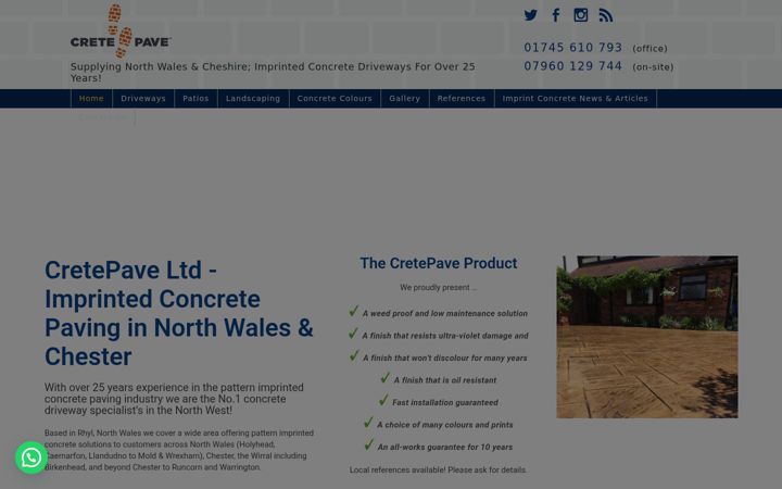 Screenshot of cretepave.co.uk