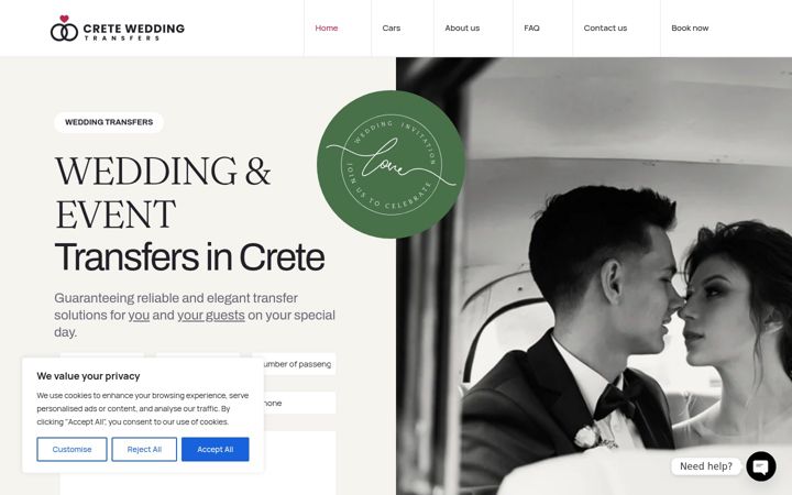 Screenshot of creteweddingtransfers.gr