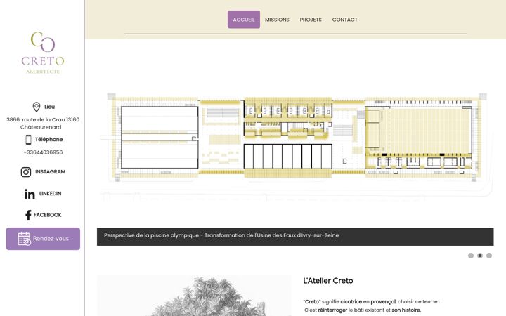 Screenshot of creto-architecte.fr