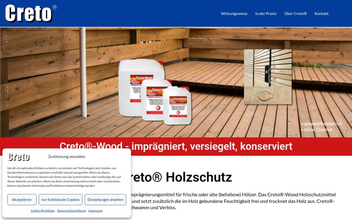 Screenshot of creto-holzschutz.de