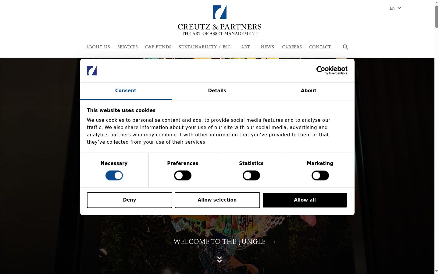 Screenshot tal-banner tal-kunsens muri qabel kwalunkwe interazzjoni