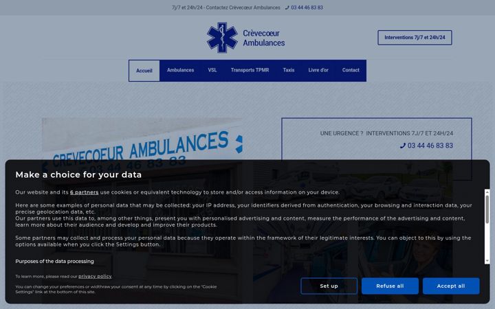 Screenshot of crevecoeur-ambulances.com