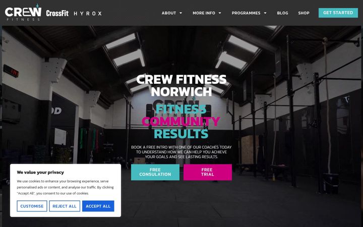 Screenshot of crew.fitness