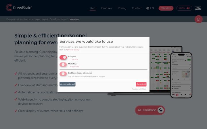 Screenshot of crewbrain.com