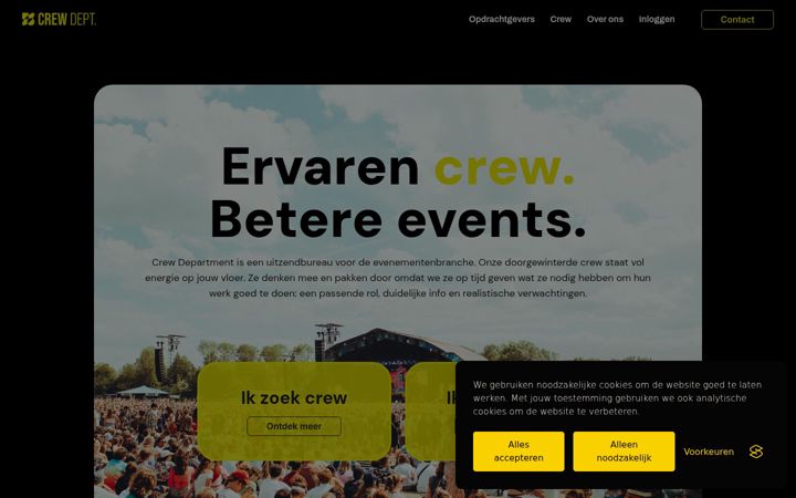 Captură de ecran a crewdepartment.nl