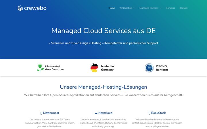 Screenshot of crewebo.de