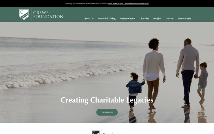 Screenshot of crewefoundation.org