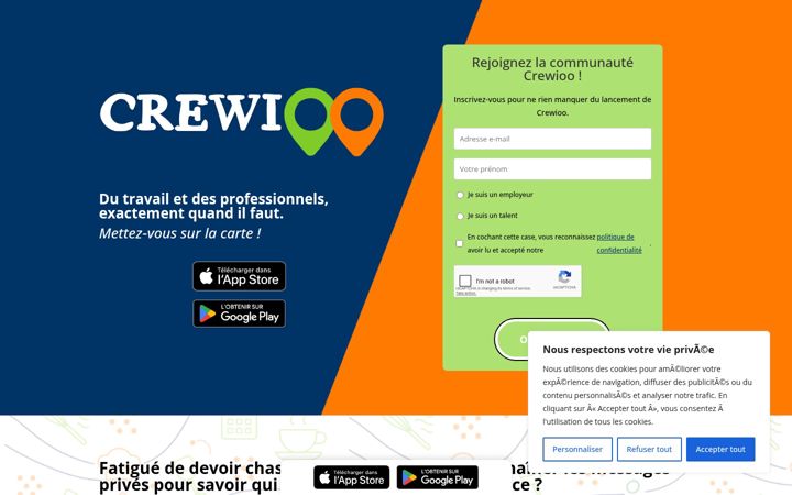 Screenshot of crewioo.fr