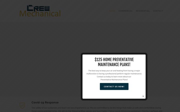Screenshot of crewmechanical.com
