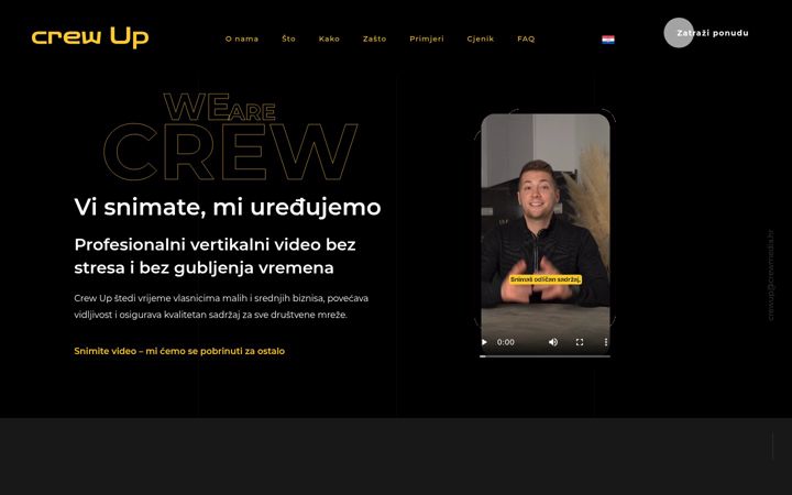 Snimka zaslona za crewup.hr