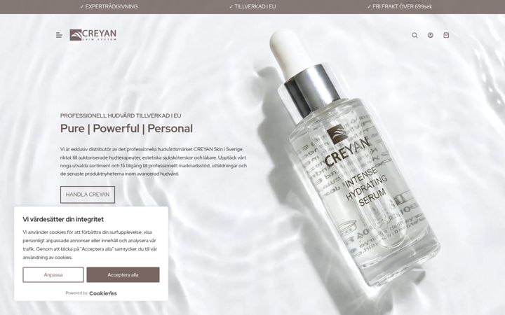 Screenshot of creyanskin.se