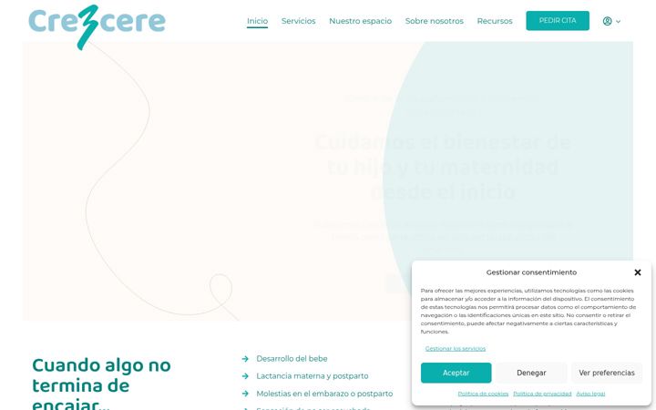 Screenshot of crezcere.com