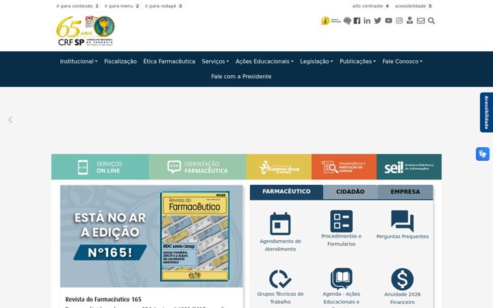 Screenshot of crfsp.org.br