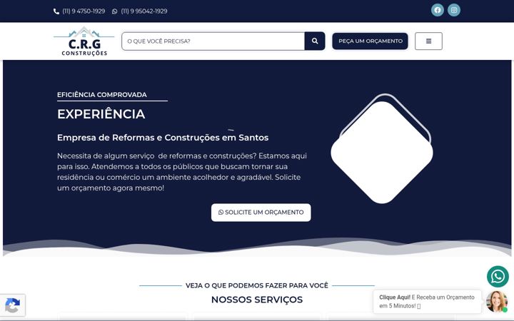 Screenshot of crgconstrucoes.com.br