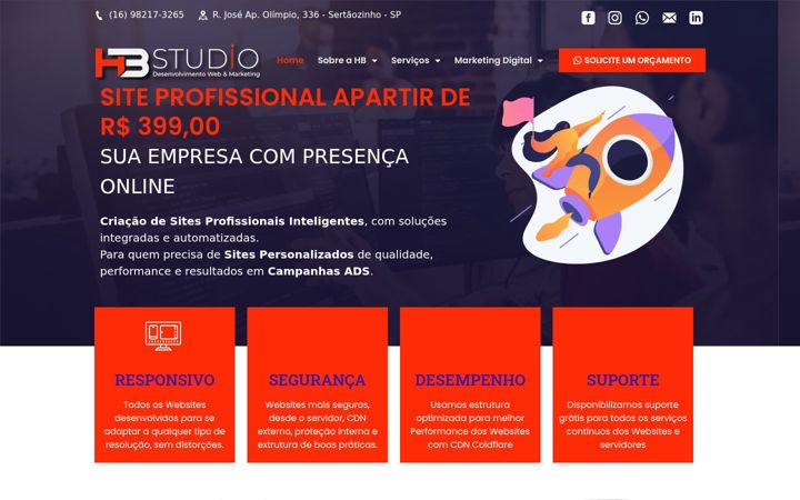 Screenshot of criacaodesiteprofissional.com.br