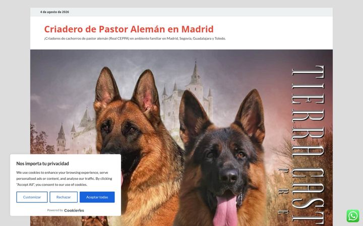 Screenshot of criadoresdepastoraleman.com