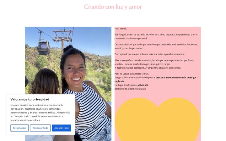 Screenshot of criandoconluzyamor.es