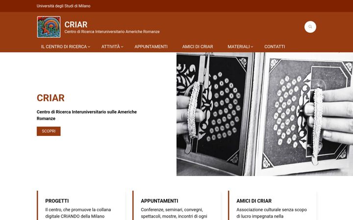 Screenshot di criar.unimi.it