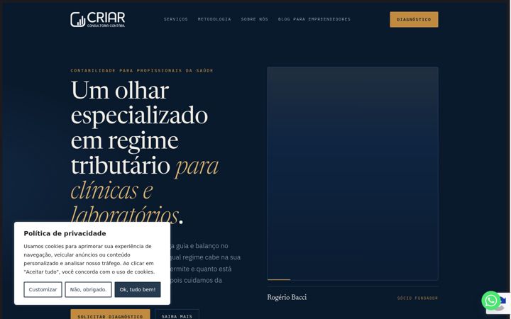 Skärmbild av criarcontabilidade.com.br
