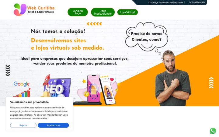 Skärmbild av criarsitesemcuritiba.com.br